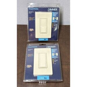 Vintage Lot of 2 LUTRON DIVA DUO Almond On/Off Dimmer Switch Glows in Dark
